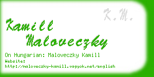 kamill maloveczky business card